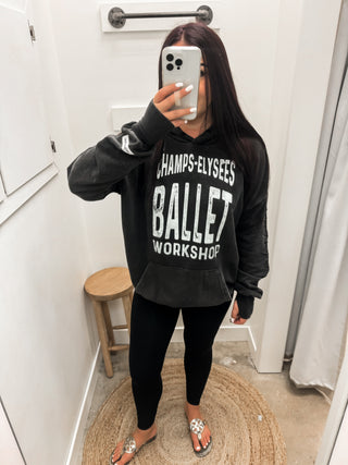 Champs Elysees Ballet Workshop Hoodie- Black Snow - The Laundry Room