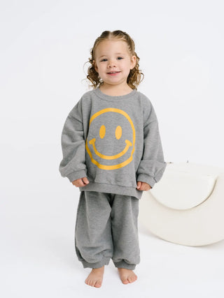 Heather Gray Happy Sweatsuit