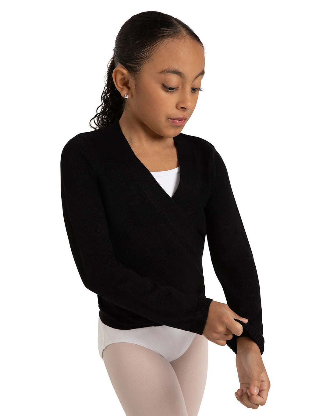 Bubbleroom FLUFFY KNITTED WRAP TOP - Trui - white/wit