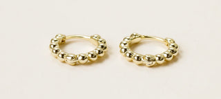 JAXKELLY Tiny Ball Hoop Gold Earrings