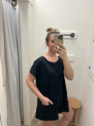 Charley Oversized Romper- Charcoal Gray
