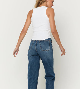 Project Social T- Suki Scoop Neck RibTank- White