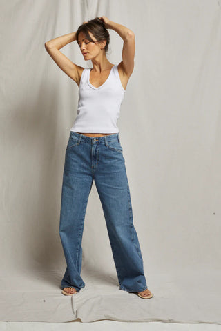Perfect White Tee Maria Structured V-Neck Tank- White
