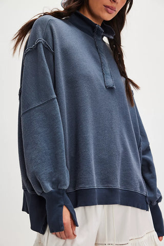 Free People Camden Henley- Navy