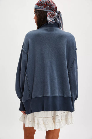 Free People Camden Henley- Navy
