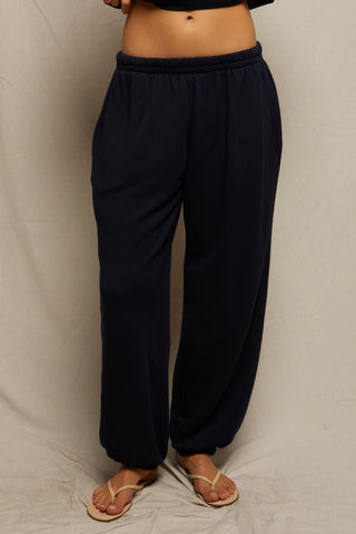Perfect White Tee - Drifter Beach Terry Pants - Vintage Black