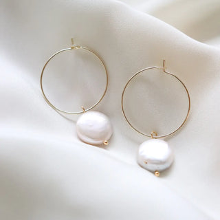 Pearl Hoop Earrings