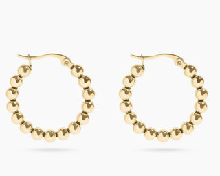 Radiant Loop Circle Ball Hoop Earrings