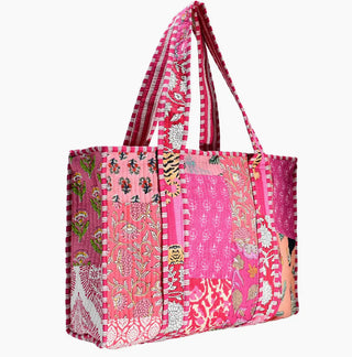 Quilted Print Tote Bag - Large