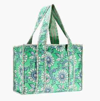 Quilted Print Tote Bag - Large
