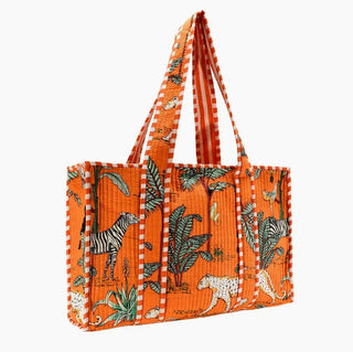 Quilted Print Tote Bag - Large