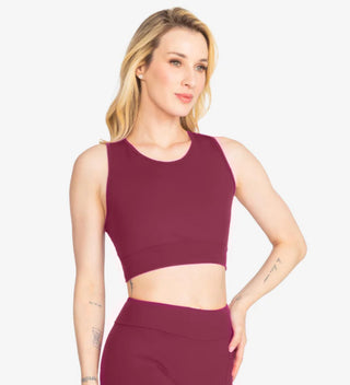 SL218 Sloane Adult Bralette Top w/ Mesh Straps / Burgundy