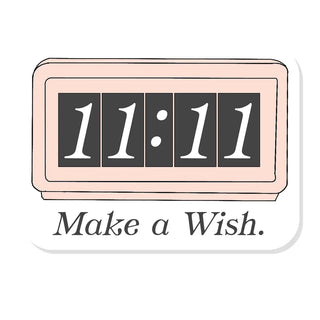 Retro Clock 11:11 “Make A Wish” Vinyl Sticker