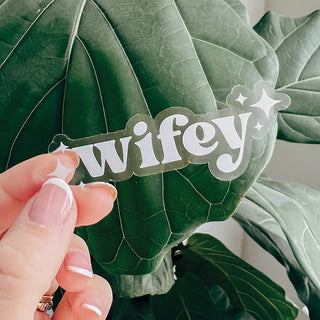 Wifey Sticker - Clear and White
