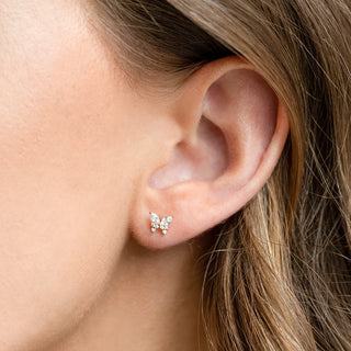 Remember Me Butterfly Studs- Gold