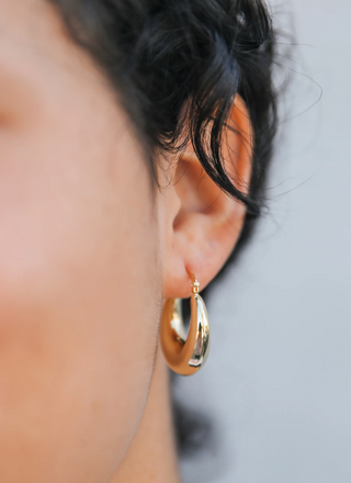 JAXKELLY Sculptural Wide Gold Hoop Earrings