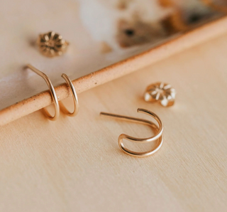Hello Adorn - Double Up Posts Earrings 6mm