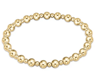 Classic Grateful Pattern Bead Bracelet- Gold / Enewton