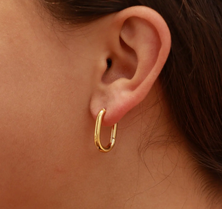 Jenny Gold Oval Huggie Earrings