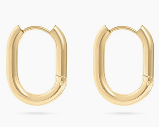 Jenny Gold Oval Huggie Earrings