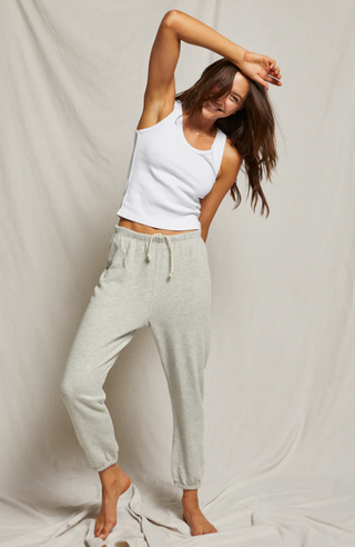 Johnny French Terry Easy Sweatpants / Heather Grey / Perfect White Tee