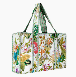 Quilted Print Tote Bag - Large