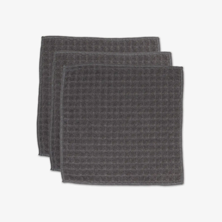 Charcoal Waffle Washcloth Set | Geometry Towels