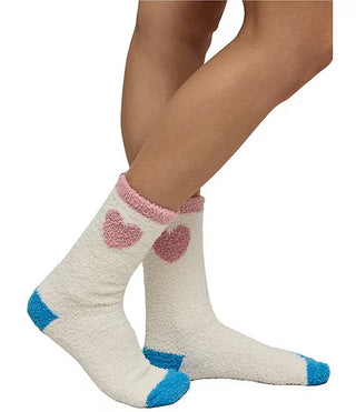 CozyChic® Color Block Heart Socks - Cream Multi // Barefoot Dreams
