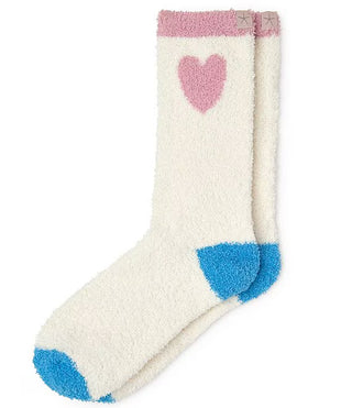 CozyChic® Color Block Heart Socks - Cream Multi // Barefoot Dreams