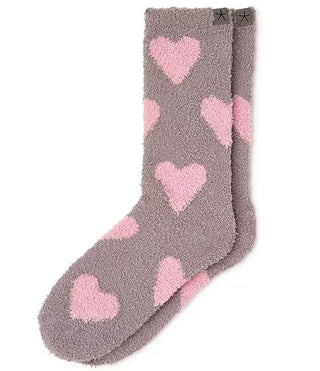 CozyChic® Heart Print Socks - Beach Rock & Bloom // Barefoot Dreams