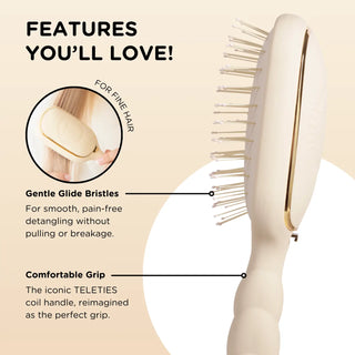 Detangler Brush For Fine Hair - Tan // Teleties