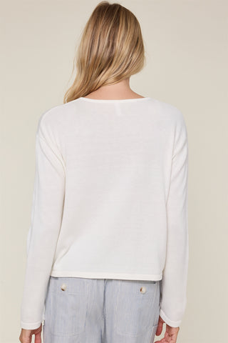 Aria Button-Up Lightweight Cardigan - Ivory
