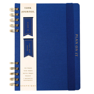 Cobalt Blue Fabric-Bound Task Journal w/ Magnets