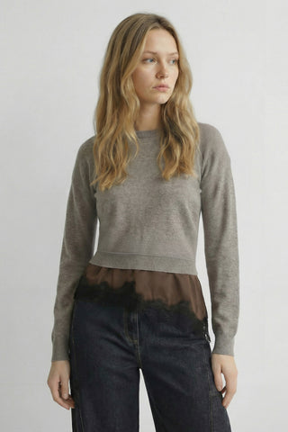 Polly Long Sleeve Sweater - Greige