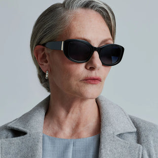 Miranda Black Grey Gradient Sunglasses // DIFF