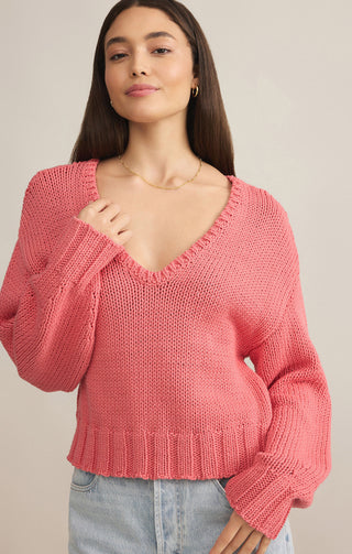 Z Supply Vida Sweater - Sunset Pink