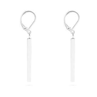 Vertical Drop Bar Dangle Earring - Silver 18k Gold PVD