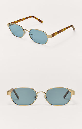 Cruise Gold-Light Blue Polarized Sunglasses // Z Supply