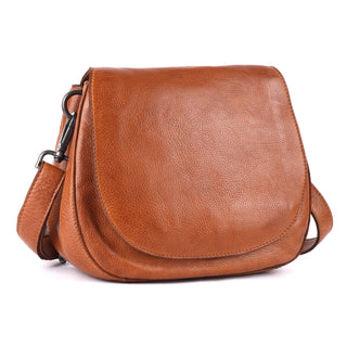 Ridge Stain-Washed Leather Crossbody Bag - Cognac // Latico Leather