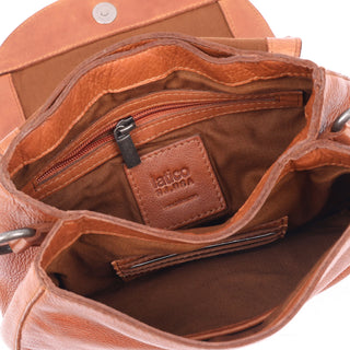 Ridge Stain-Washed Leather Crossbody Bag - Cognac // Latico Leather