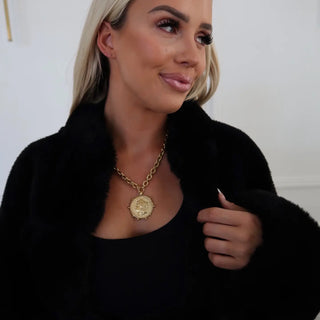 Gold "Love Each Other More" Coin Necklace
