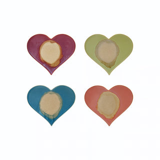 Stoneware Glazed Heart-Shaped Trivet