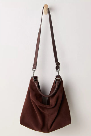 Suzie Suede Slouch Tote - Espresso // Free People