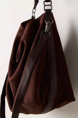 Suzie Suede Slouch Tote - Espresso // Free People