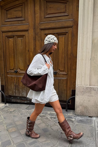 Suzie Suede Slouch Tote - Espresso // Free People