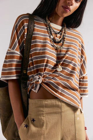 Clean Rugby Tee - Almond Combo // Free People