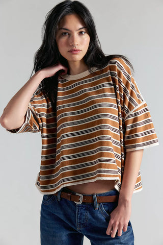 Clean Rugby Tee - Almond Combo // Free People