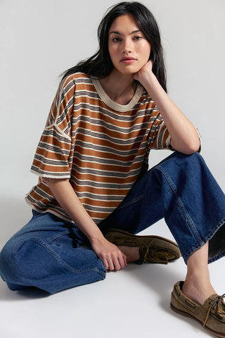 Clean Rugby Tee - Almond Combo // Free People