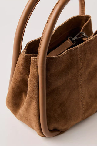 Barlow Bucket Suede Bag - Cognac // Free People