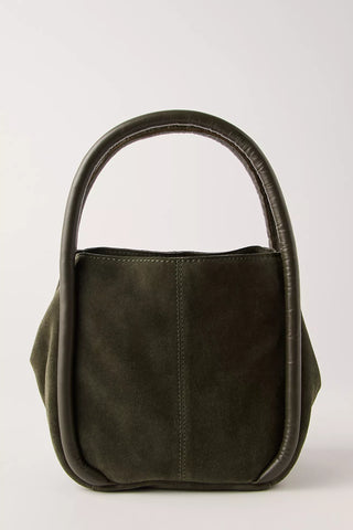 Barlow Suede Bucket Bag - Dark Olive // Free People